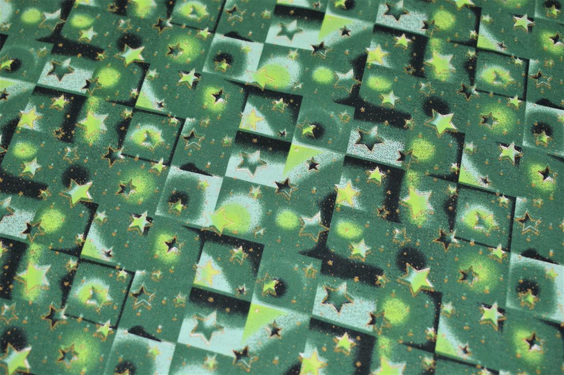 Green 100% Cotton Glowing Stars
