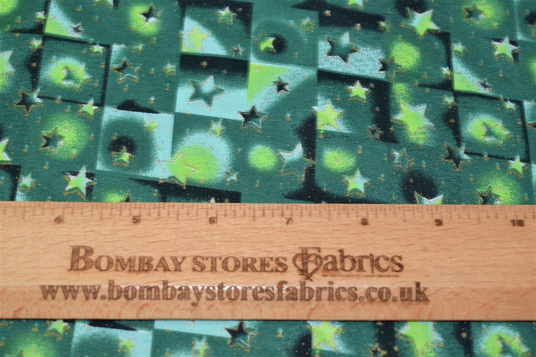 Green 100% Cotton Glowing Stars