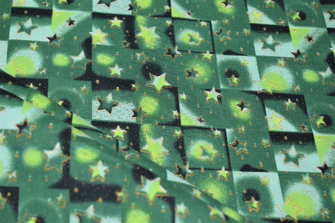 Green 100% Cotton Glowing Stars