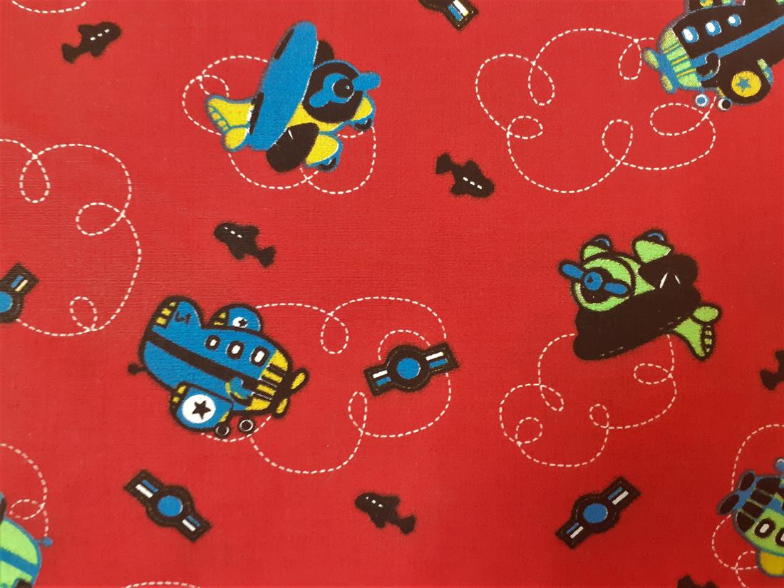Red Cotton Printed Poly Cottons