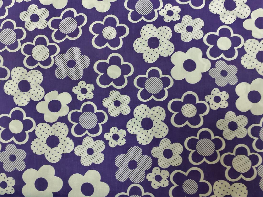 Purple Cotton Printed Poly Cottons