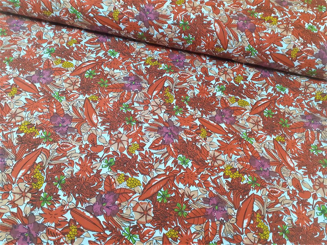 Brown Cotton Printed Poly Cottons