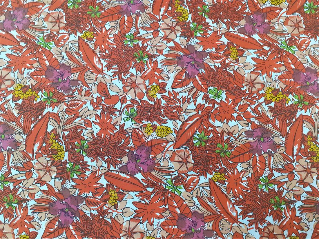 Brown Cotton Printed Poly Cottons