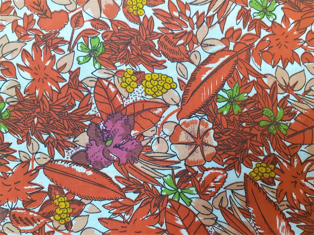 Brown Cotton Printed Poly Cottons