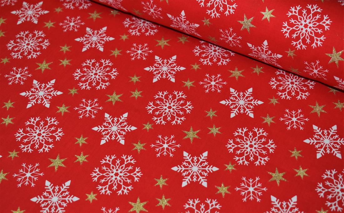 Red Cotton Christmas Stars