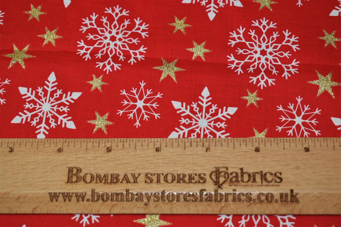Red Cotton Christmas Stars