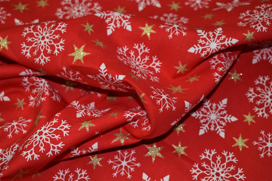 Red Cotton Christmas Stars
