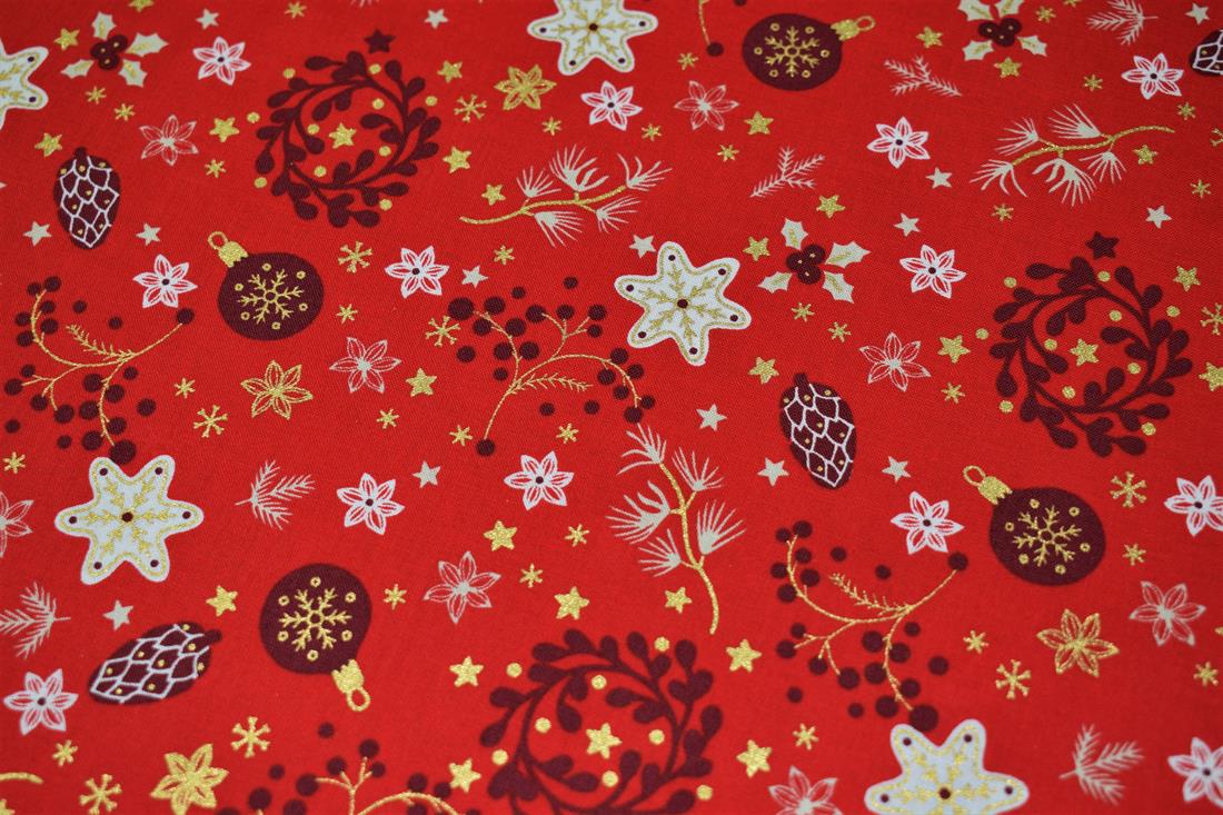 Red Cotton Christmas Baubles