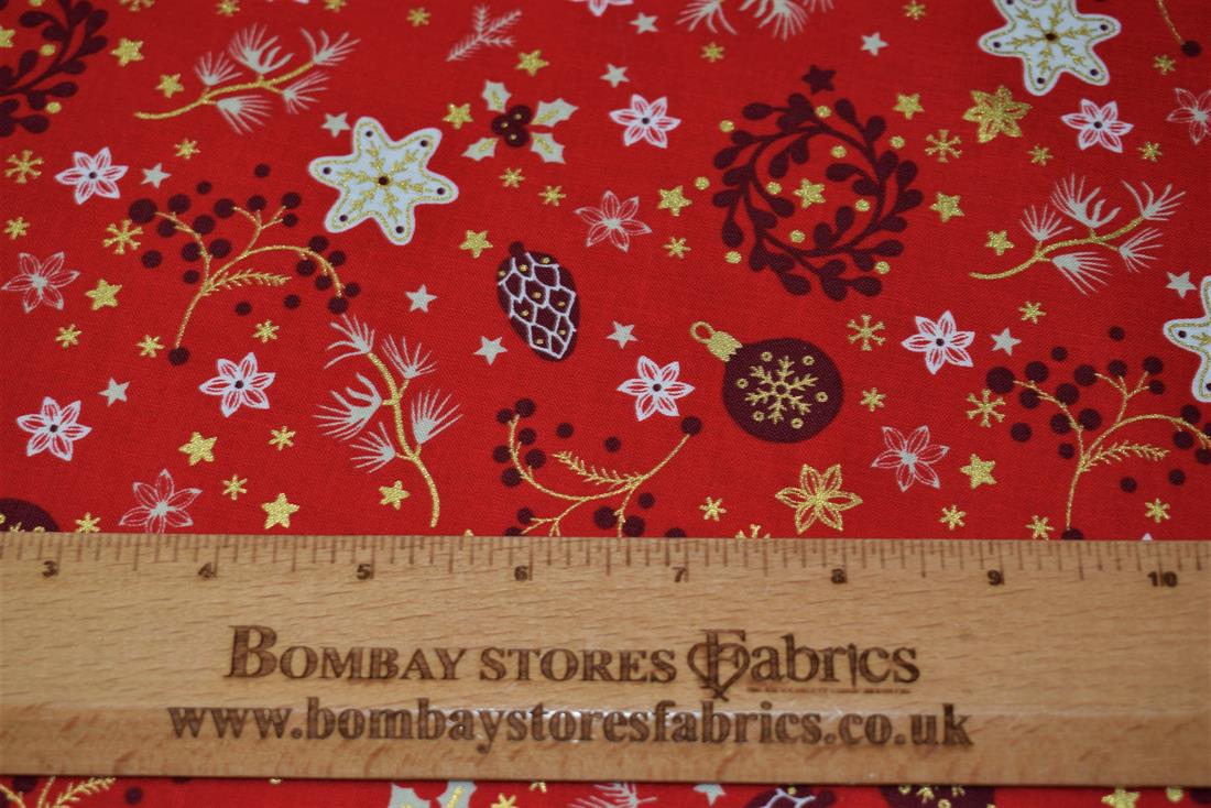 Red Cotton Christmas Baubles