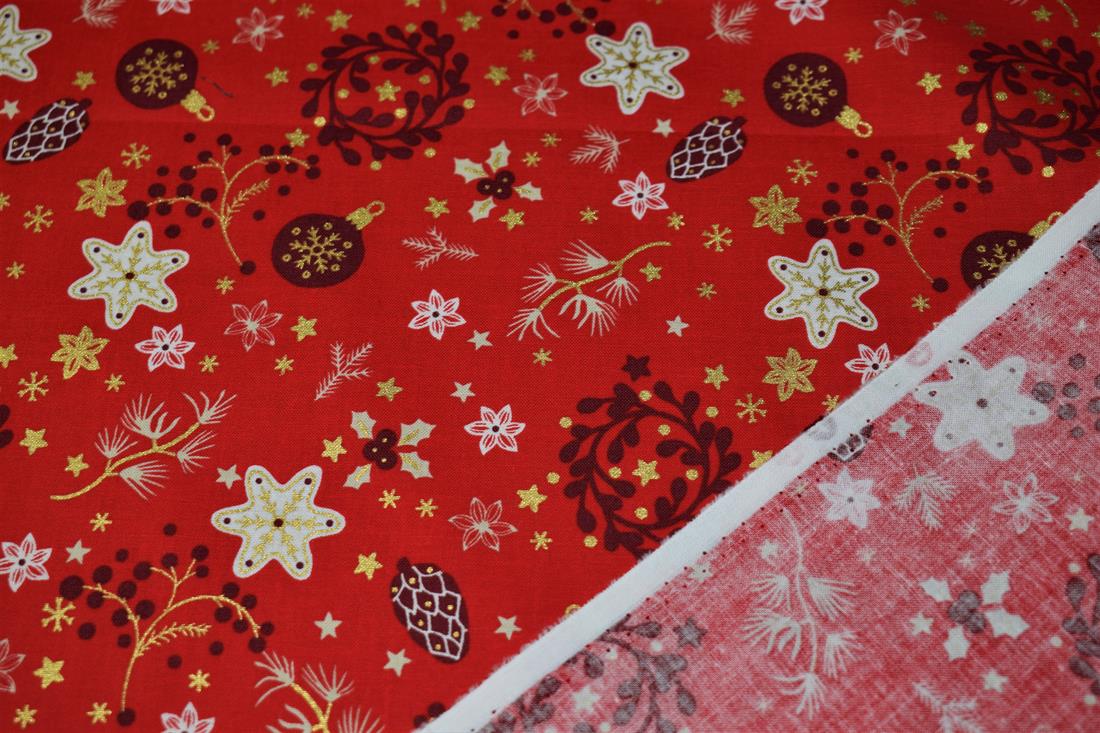 Red Cotton Christmas Baubles