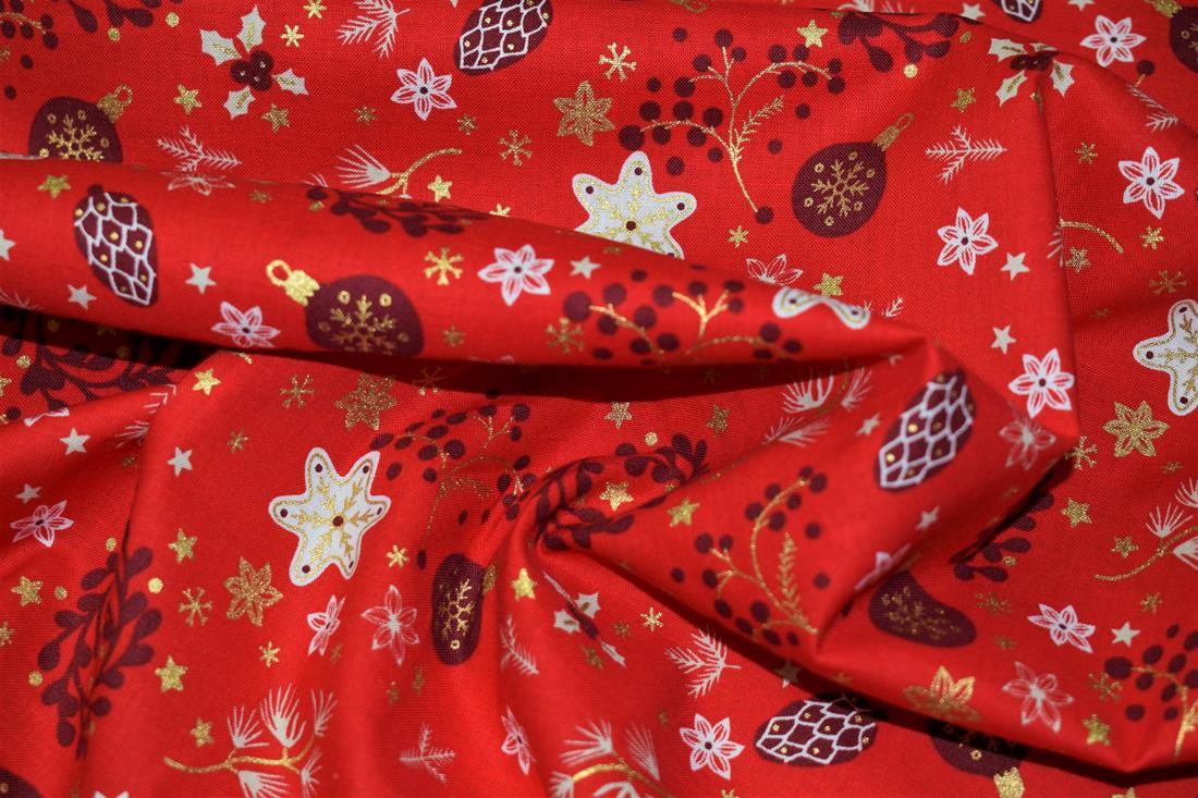 Red Cotton Christmas Baubles