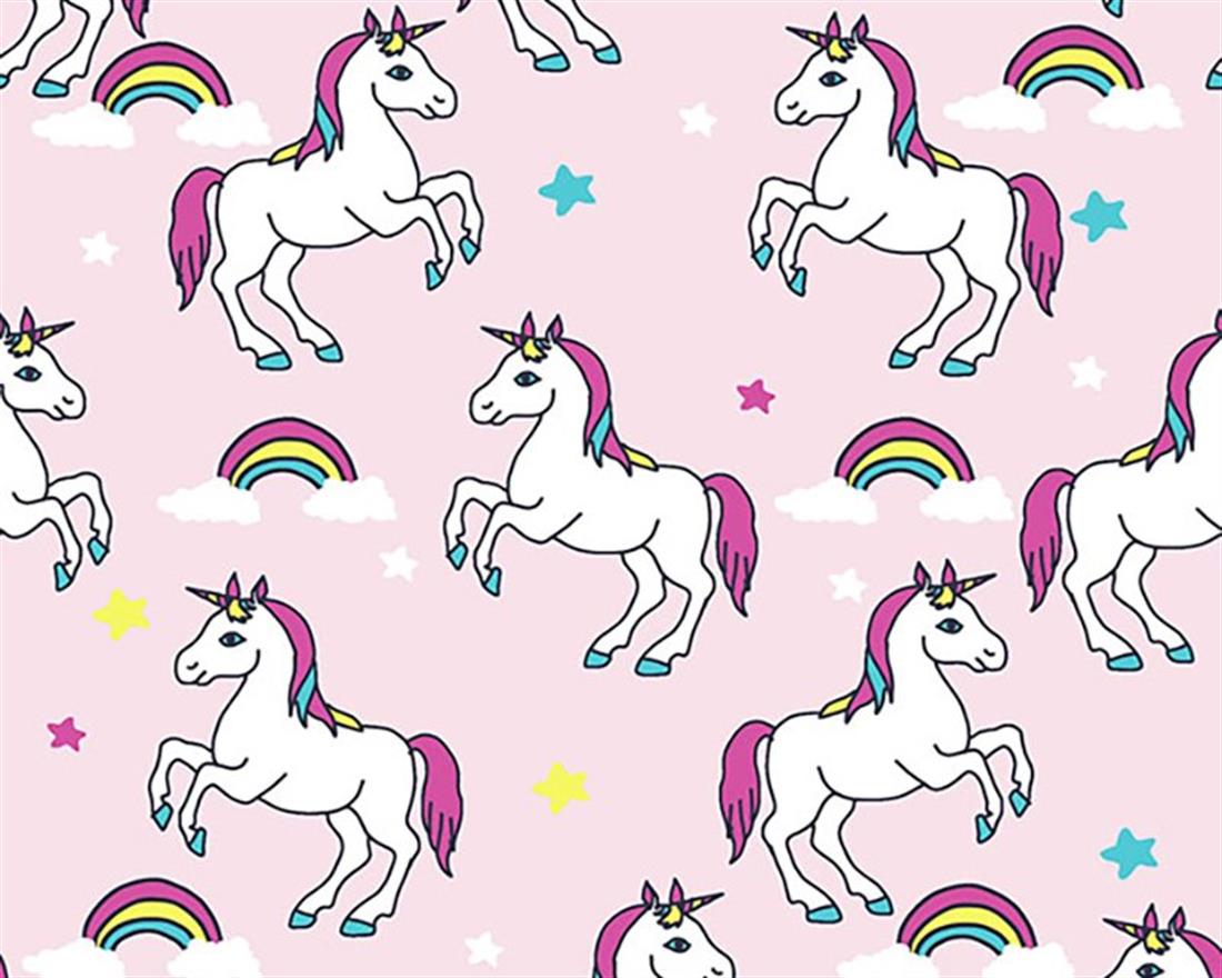 Pink Little Johnny - Unicorns Digital Cotton