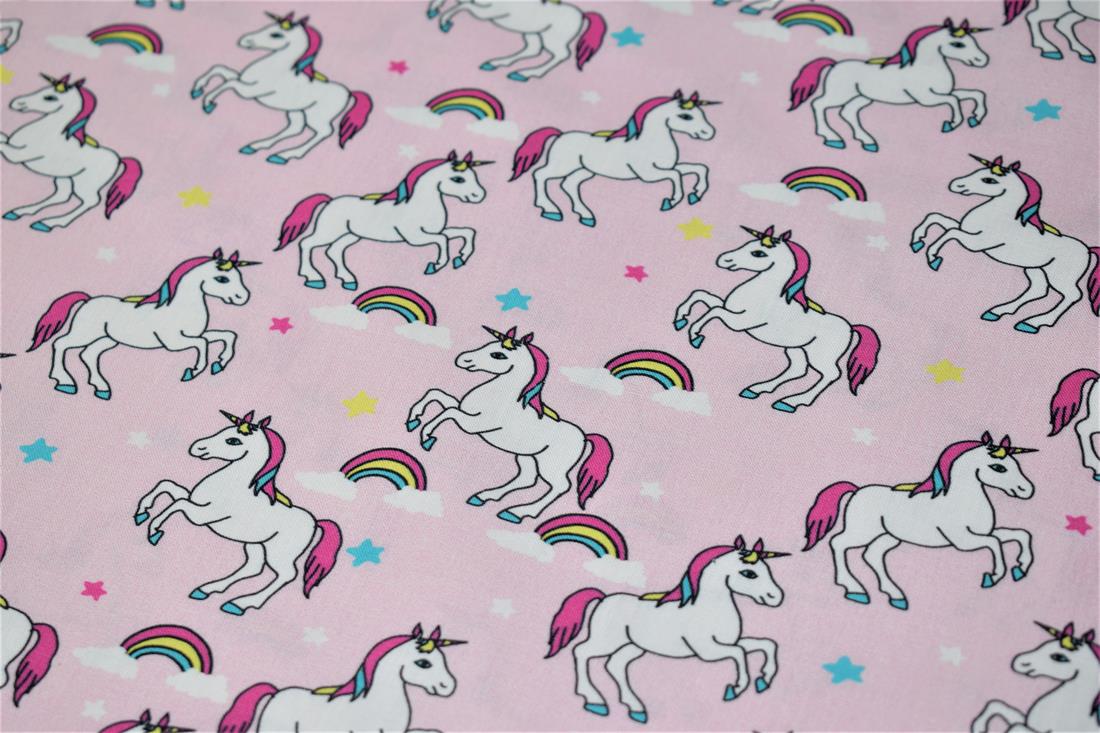 Pink Little Johnny - Unicorns Digital Cotton