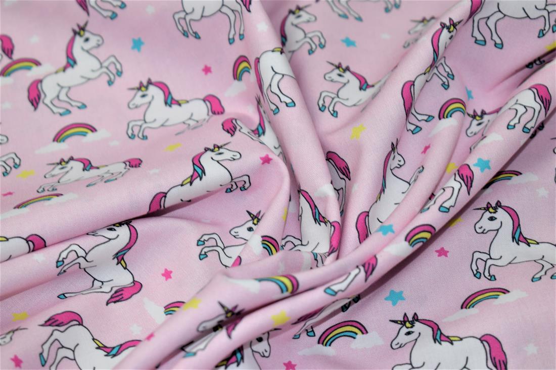Pink Little Johnny - Unicorns Digital Cotton