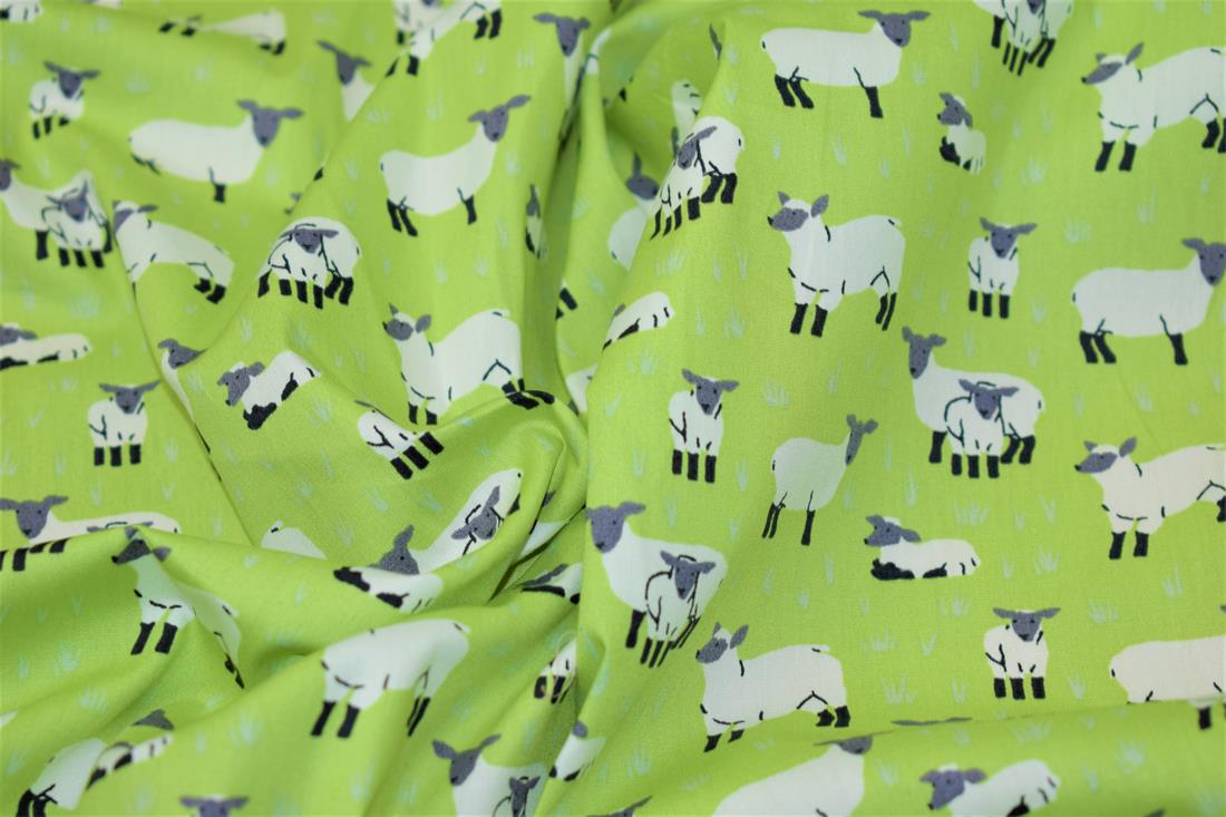 Green Printed Cotton Fabrics