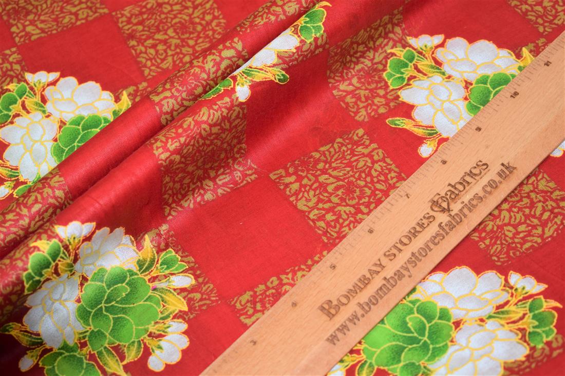 Red Lawn Printed Cotton Lawns
