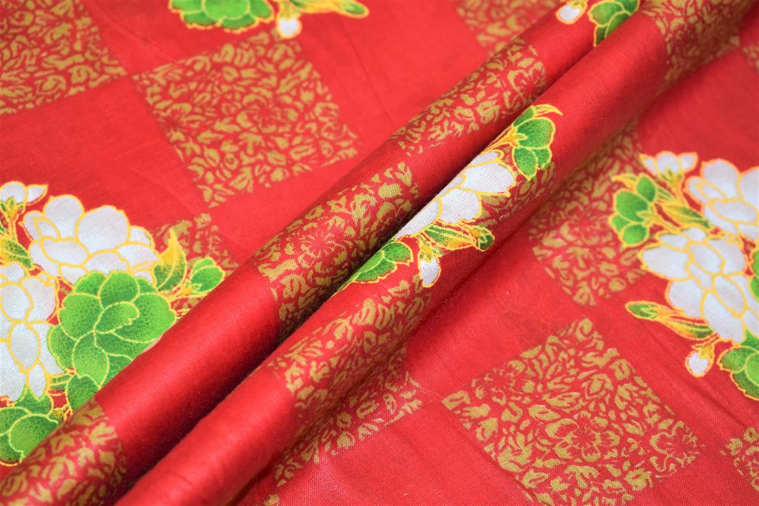 Red Lawn Printed Cotton Lawns