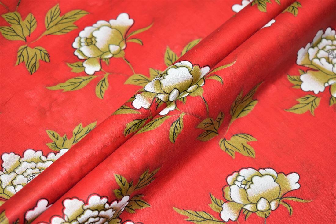 Red Printed Cotton Lawn