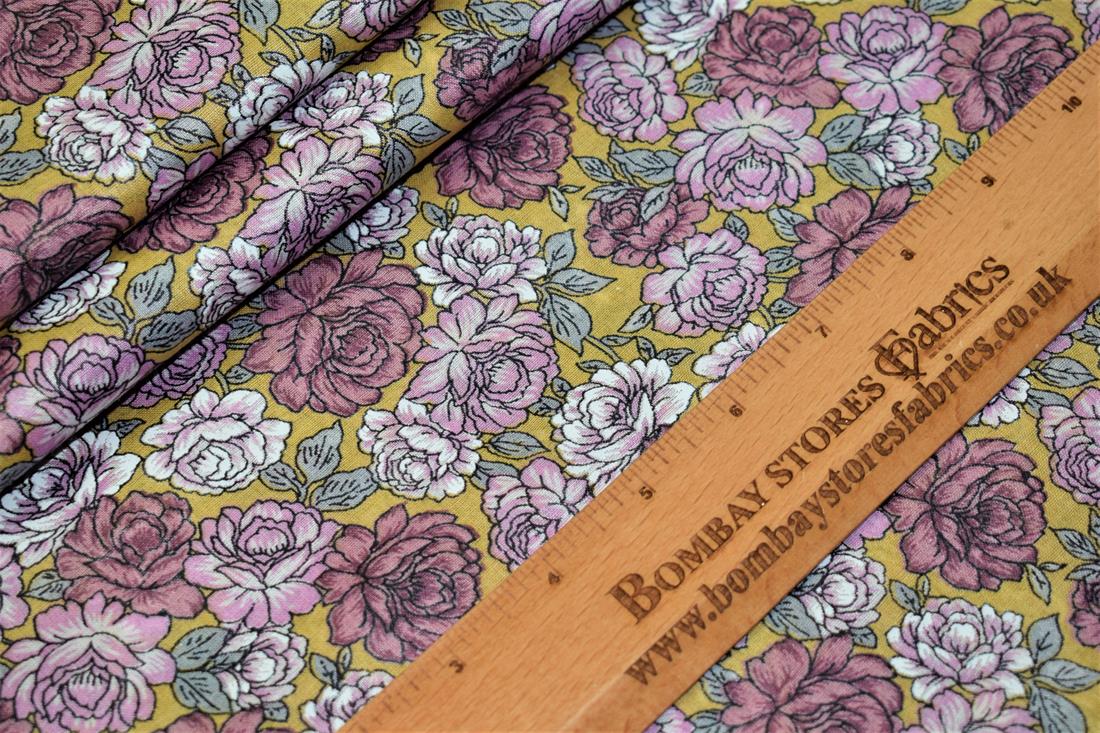 Gold Lawn Printed Cotton Lawns