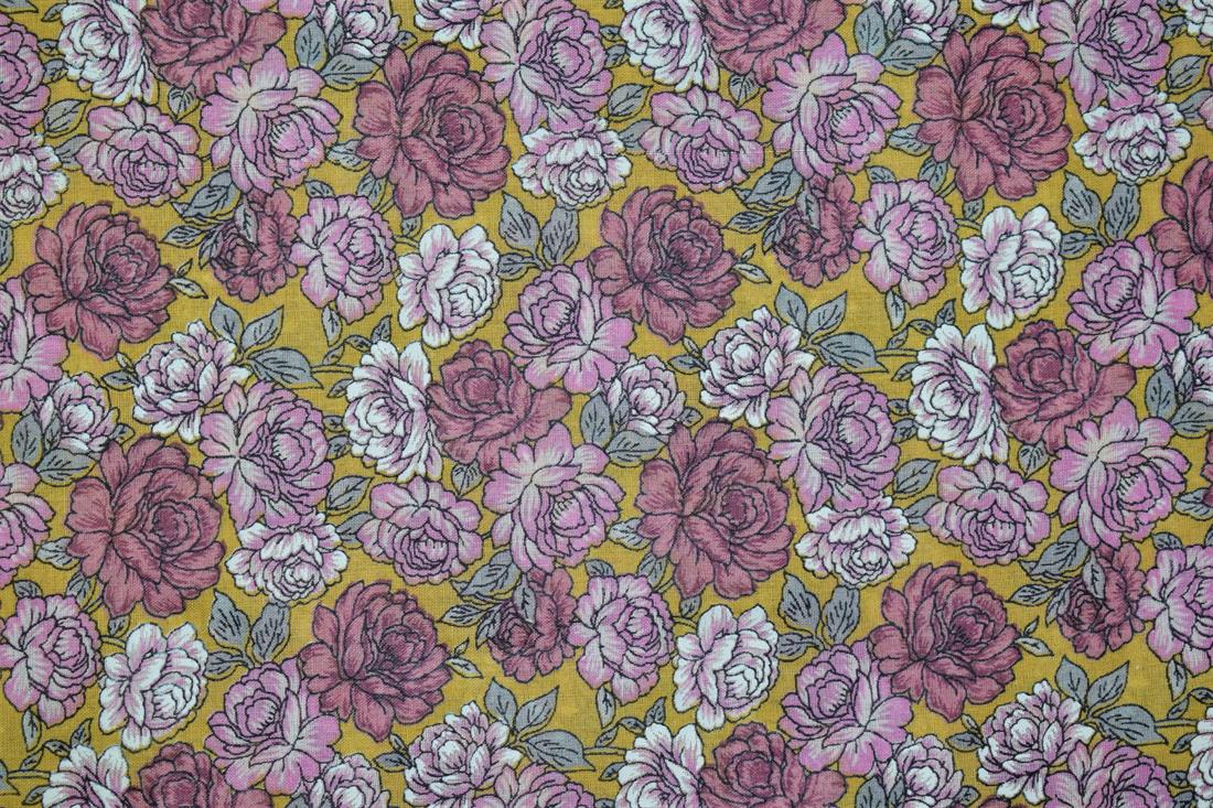 Gold Lawn Printed Cotton Lawns
