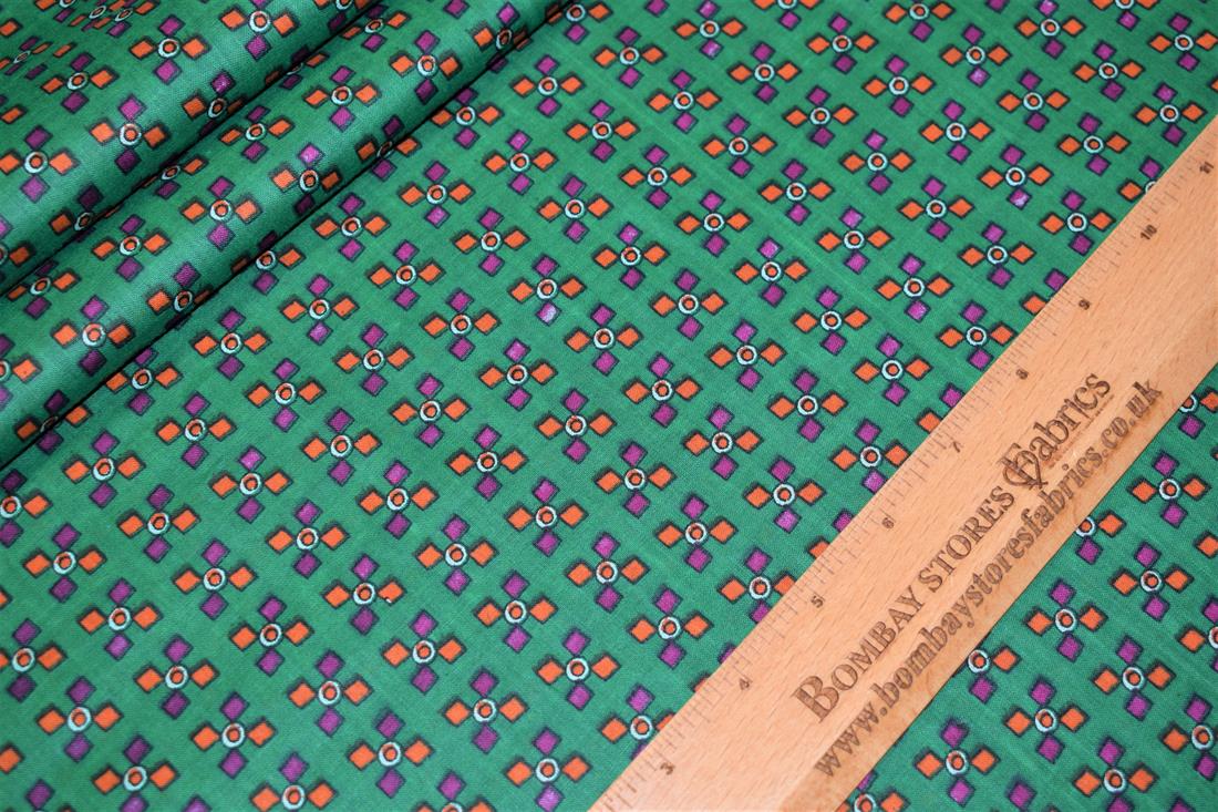 Green Printed Cotton Lawn