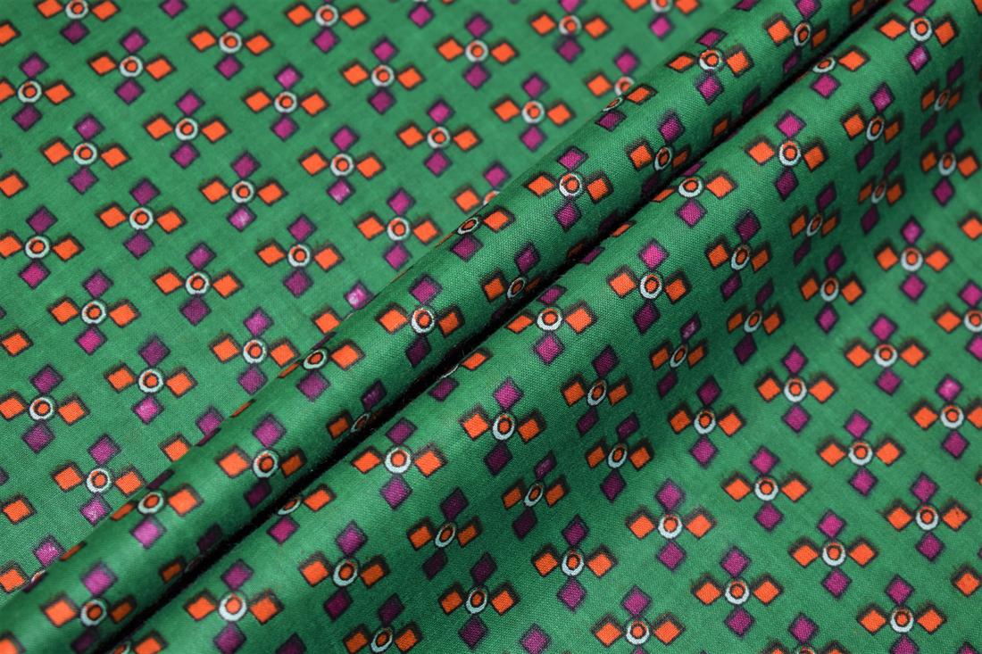 Green Printed Cotton Lawn
