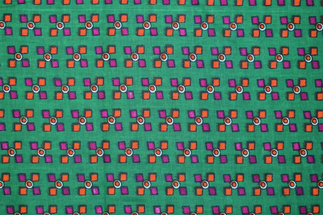 Green Printed Cotton Lawn