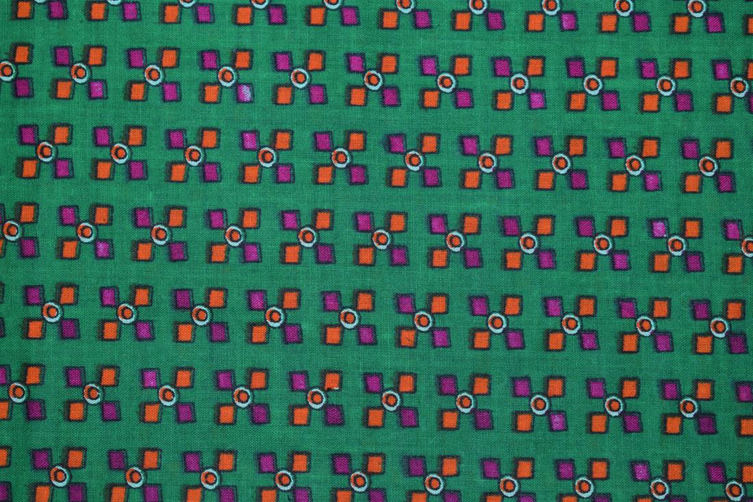 Green Printed Cotton Lawn