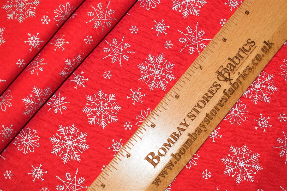 Red Cotton Snowflake And Stars