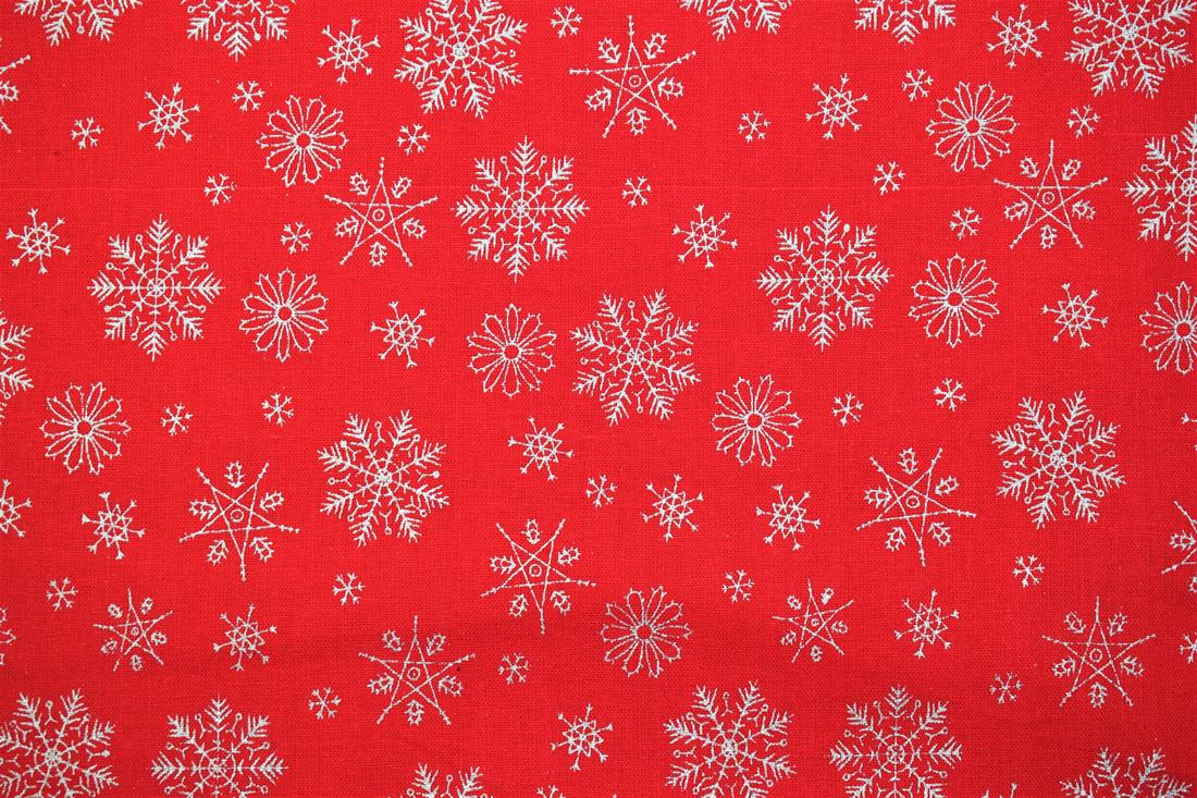 Red Cotton Snowflake And Stars