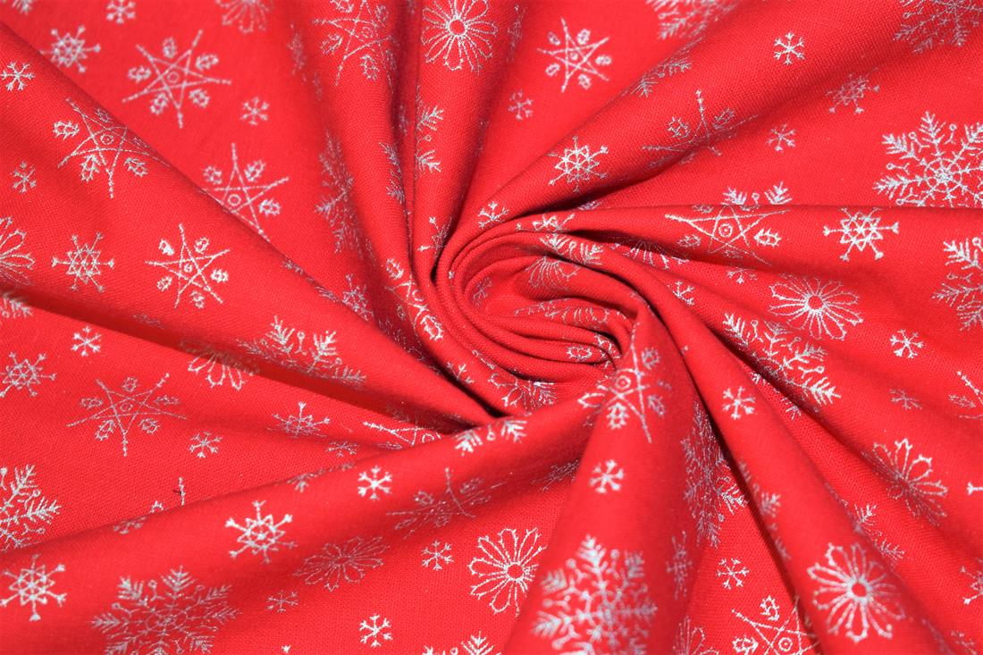 Red Cotton Snowflake And Stars