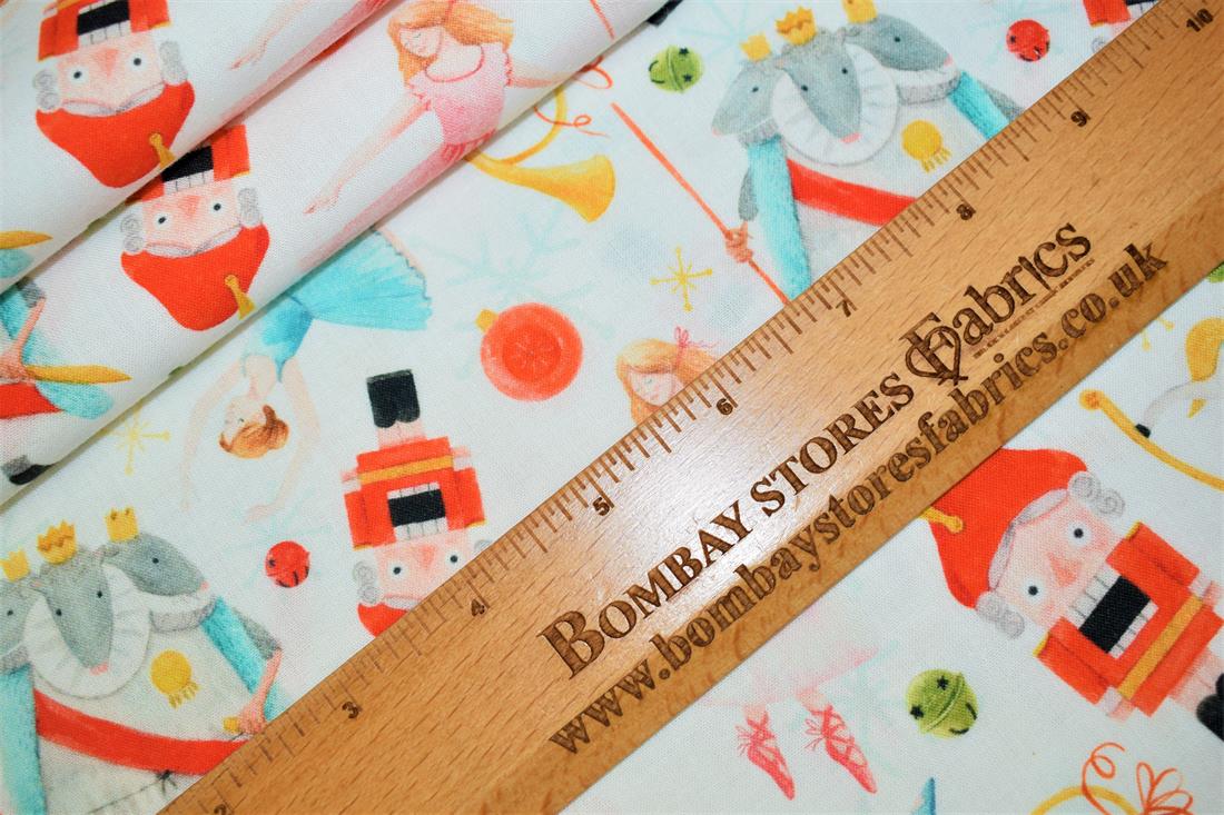 White Cotton Christmas Fabrics