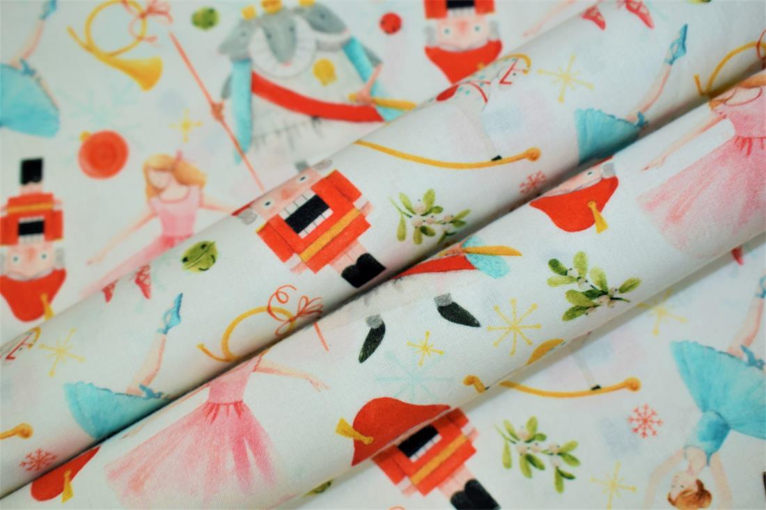 White Cotton Christmas Fabrics