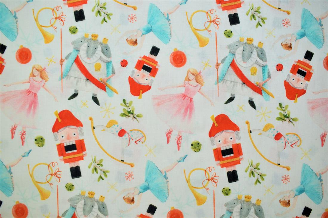 White Cotton Christmas Fabrics
