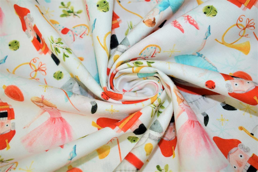 White Cotton Christmas Fabrics