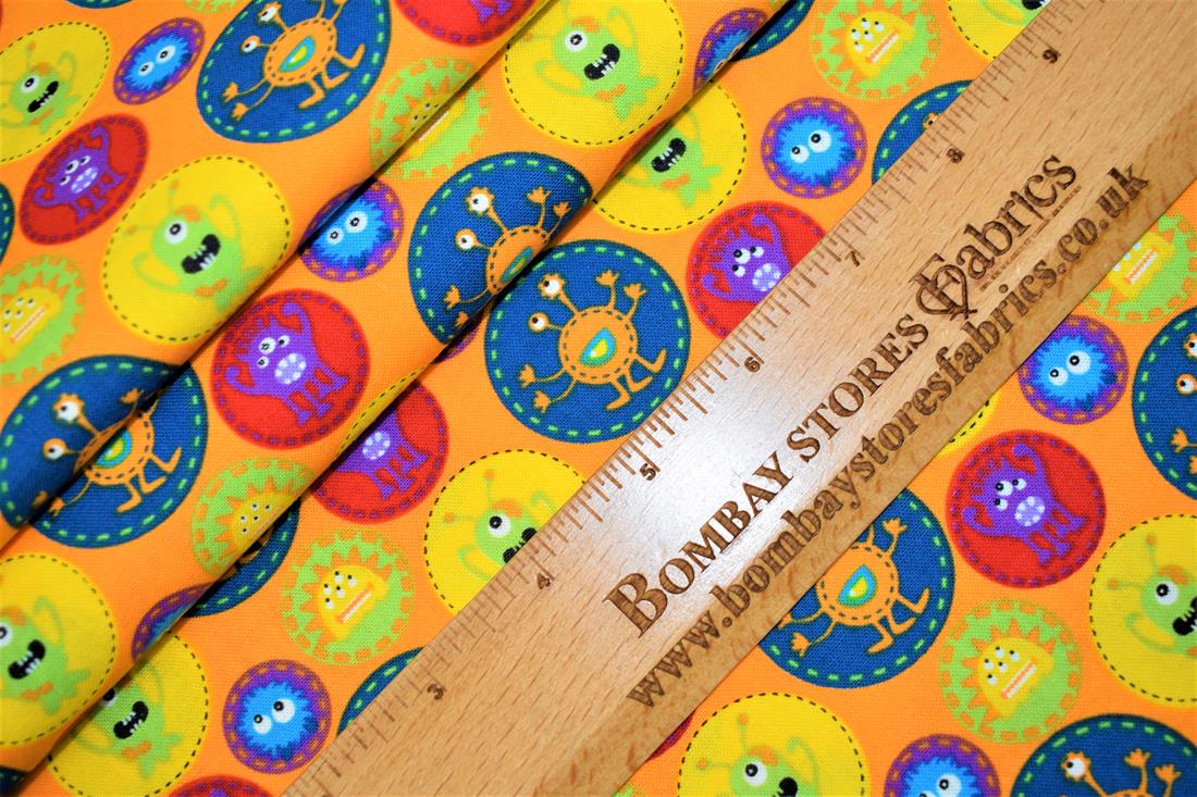 Orange Printed Cotton Fabrics