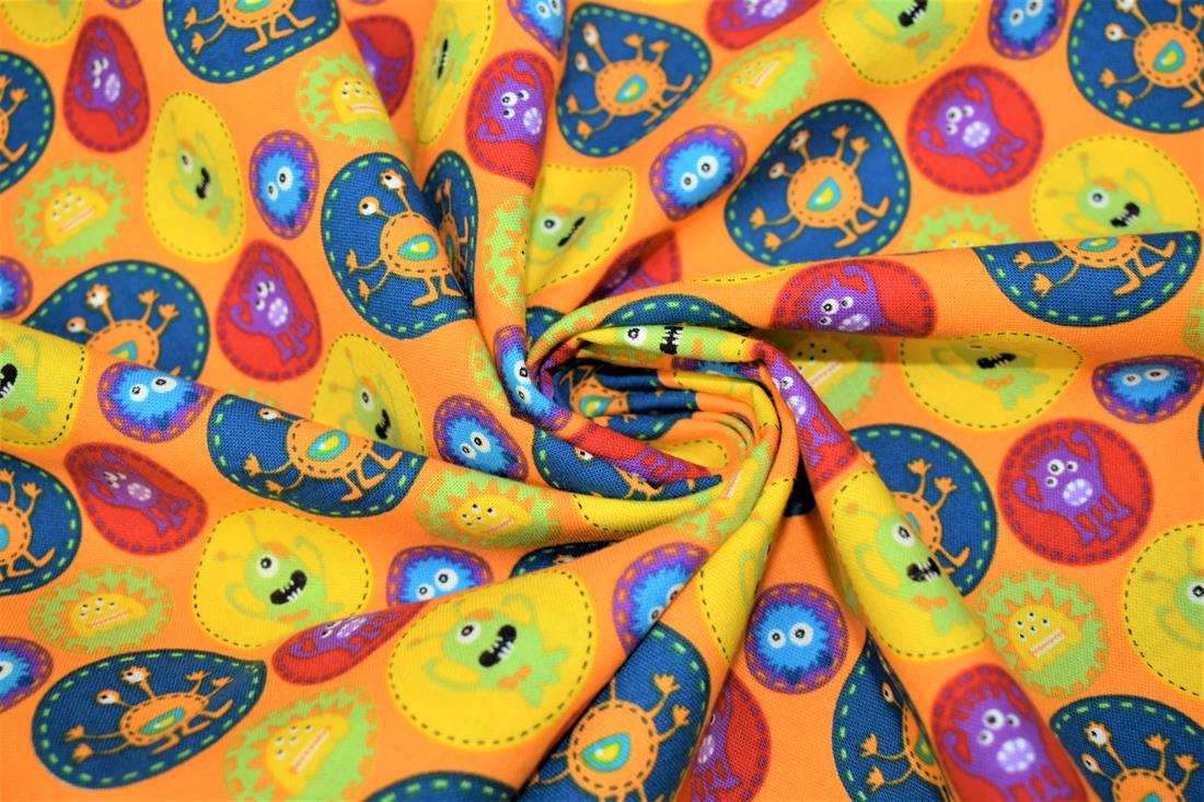 Orange Printed Cotton Fabrics