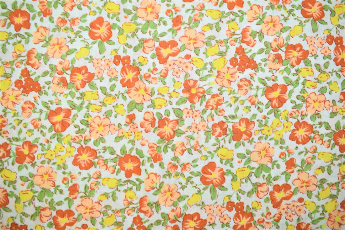 Off White Printed Cotton Fabrics