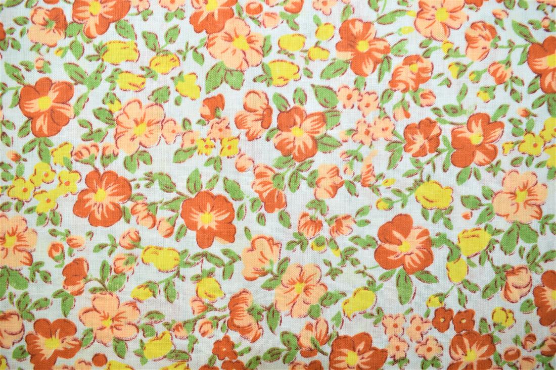 Off White Printed Cotton Fabrics