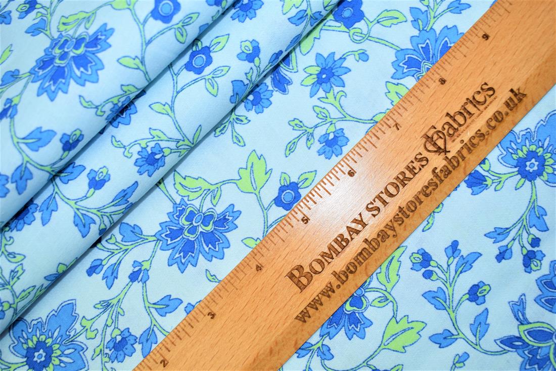 Blue Printed Cotton Fabrics