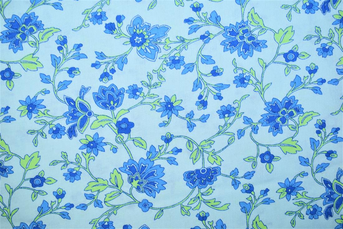 Blue Printed Cotton Fabrics