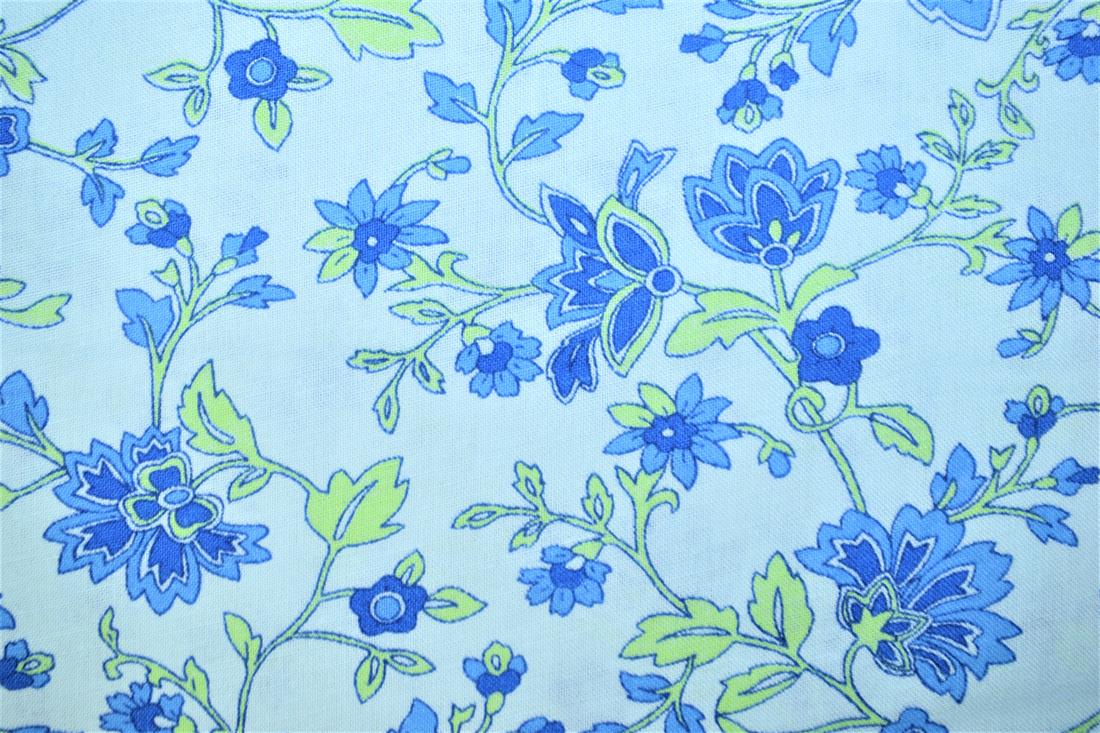 Blue Printed Cotton Fabrics