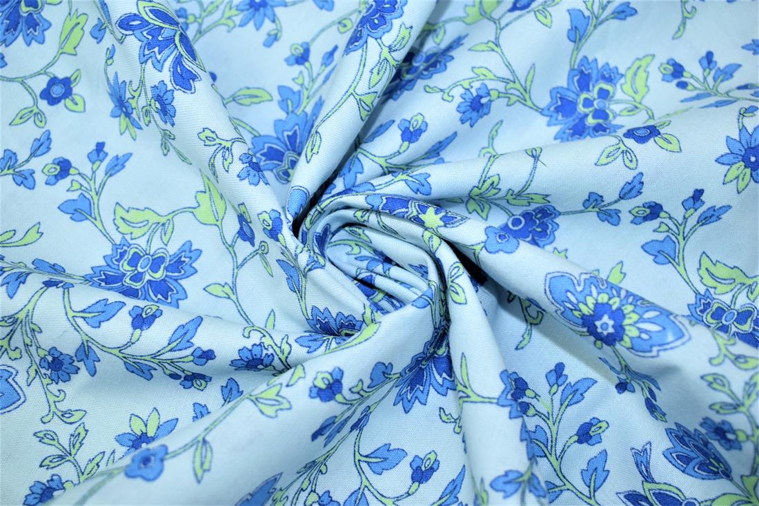 Blue Printed Cotton Fabrics