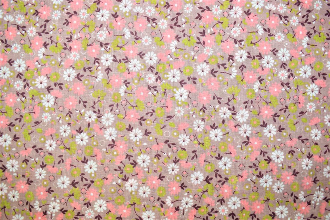 Dusky Pink Printed Cotton Fabrics