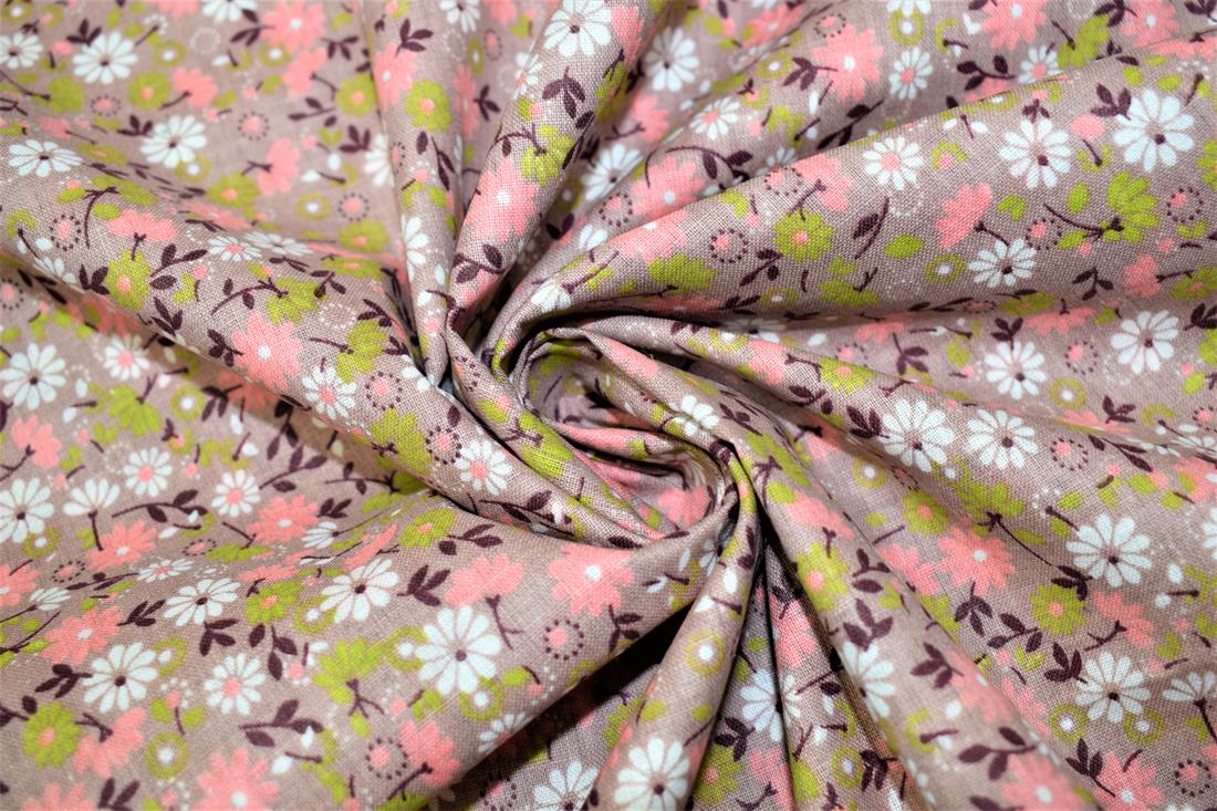 Dusky Pink Printed Cotton Fabrics