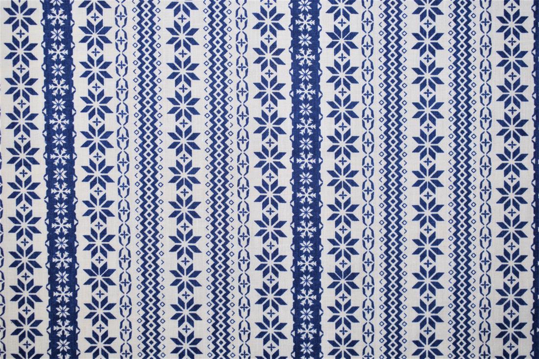 Blue Cotton Christmas Stripes