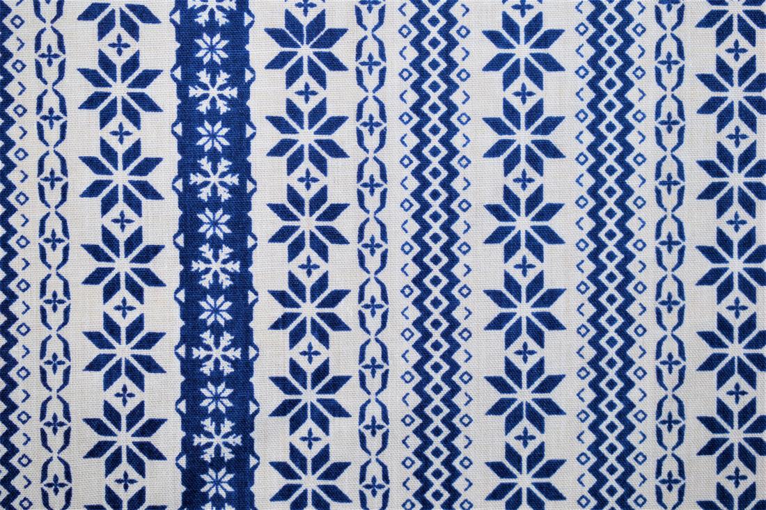 Blue Cotton Christmas Stripes