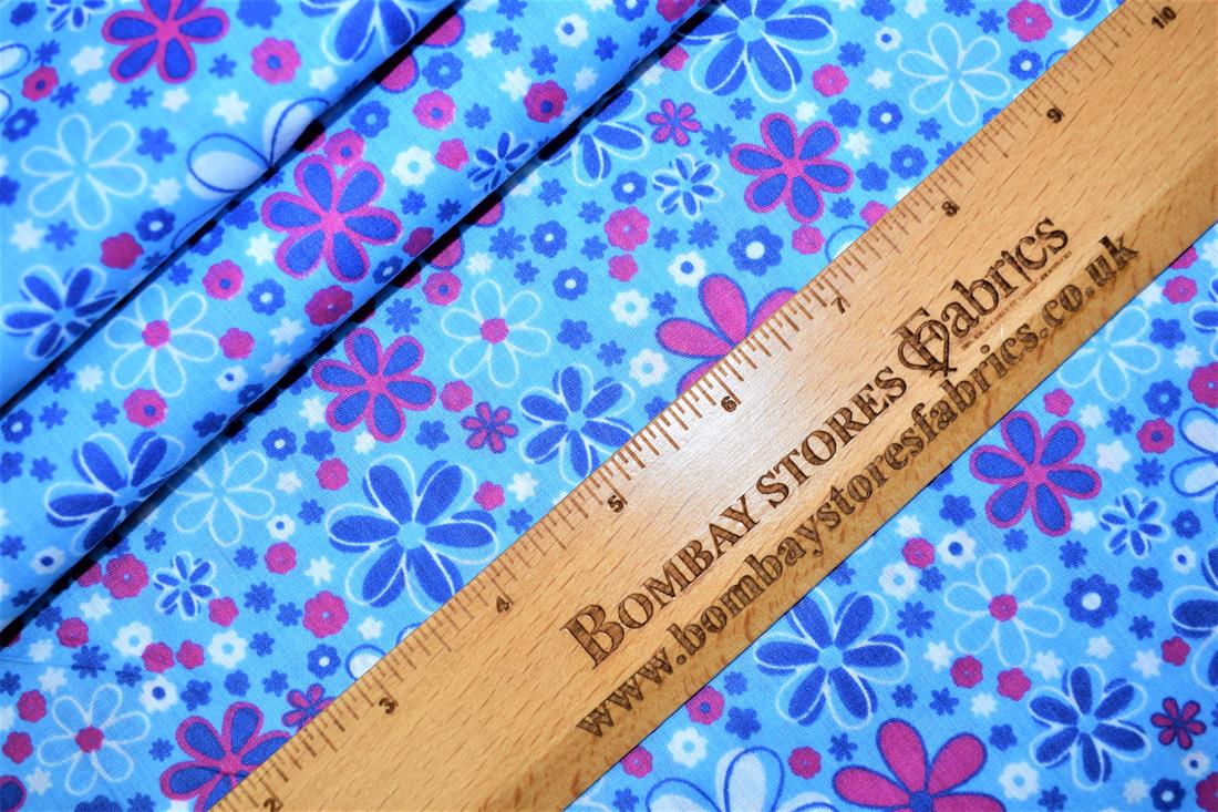 Blue Printed Cotton Fabrics