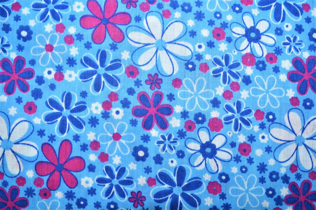 Blue Printed Cotton Fabrics