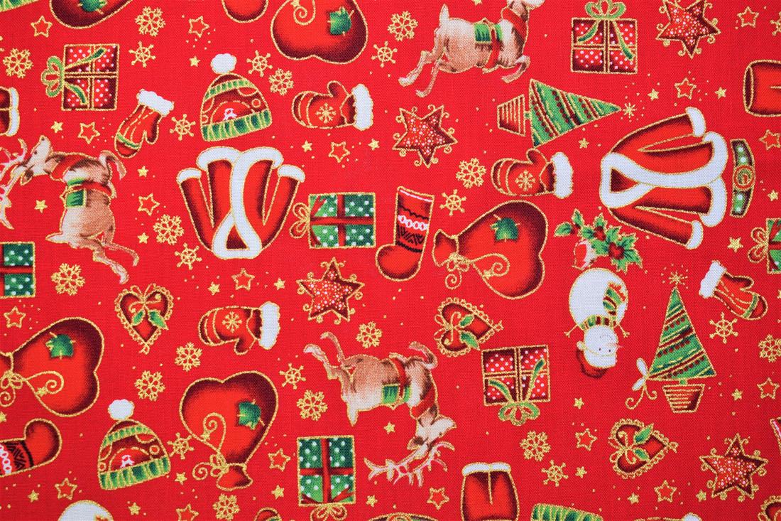 Red Christmas Presents Cotton